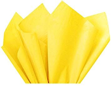 100 x Yellow Acid Free Tissue Packing Paper Sheets Gift Party Clothes Wrap
