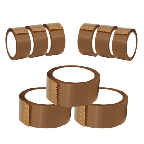 Brown Tape Buff Packaging Parcel Tape Roll Low Noise 48 mm x 66 m