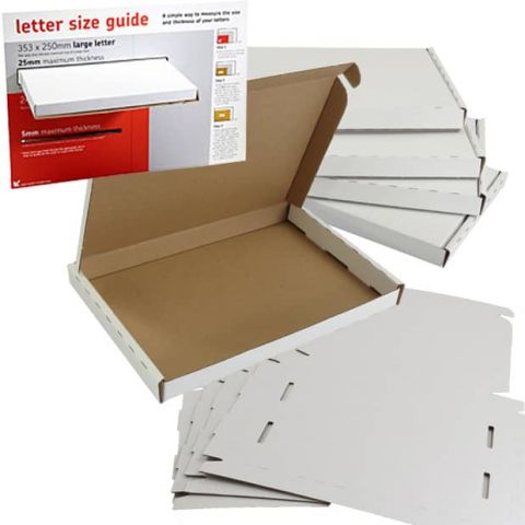 Royal mail large letter boxes white size guide c4 c5 c6 a4 a5 a6 postal mailing postage boxes